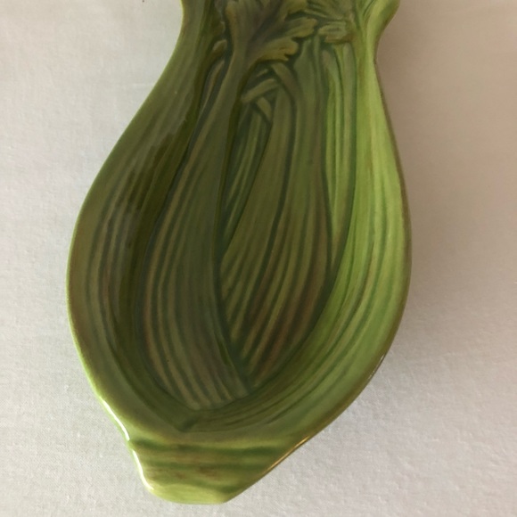 Spoon Rest Condiment Vegetable Dish Celery Design - Picture 6 of 12